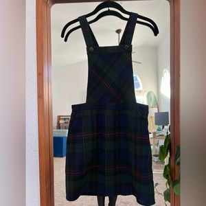 Forever 21 Plaid Mini Pinafore Dress